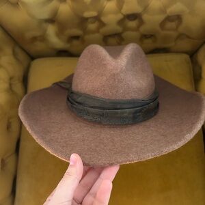San Diego Hat Company Brown Felt Hat with Green Band